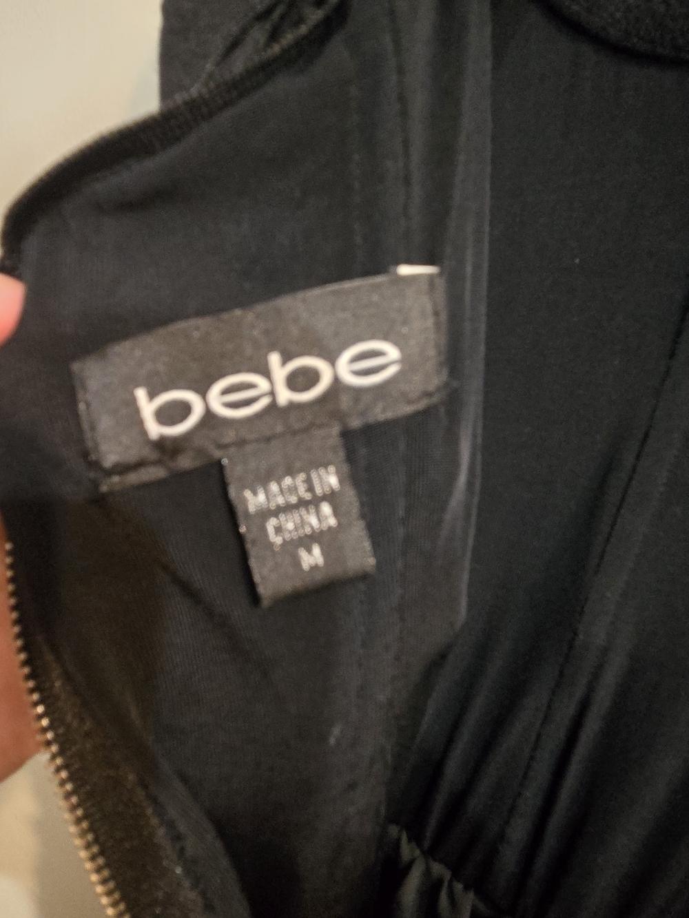 Bebe Black Strapless Ruched Bodice Sequin Skirt Dress Sz Medium - Picture 6 of 8
